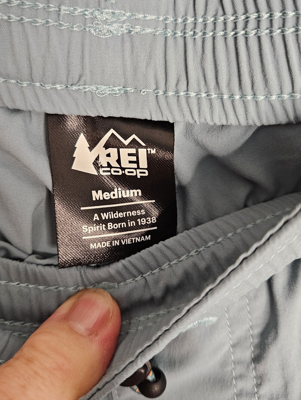 REI Nylon Shorts Blue Elastic Waist Drawstring Pockets M - Picture 3 of 6